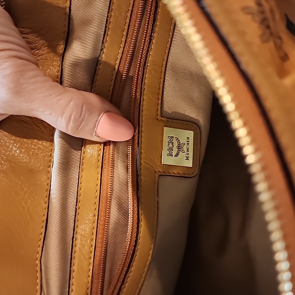 MCM Tan Leather Tote Bag - Picture 6 of 14